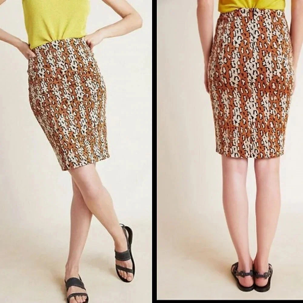 EUC: Maeve Leopard Pencil Skirt